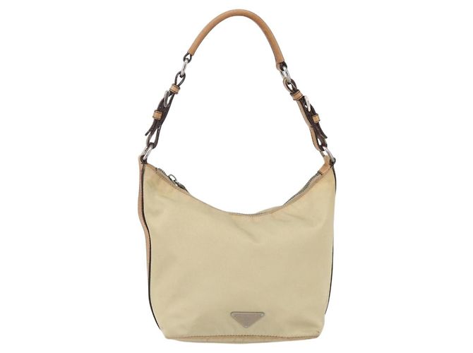 Borsa a Spalla PRADA Nylon Beige Argento Autentica 151025 - vista 13