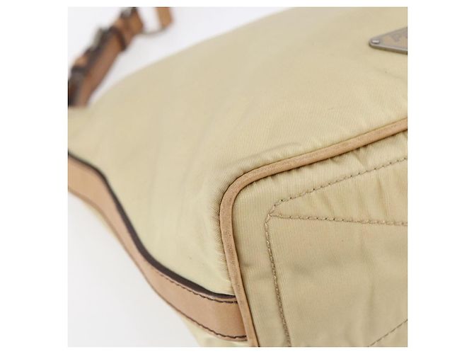 Borsa a Spalla PRADA Nylon Beige Argento Autentica 151025 - vista 14