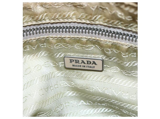 Borsa a Spalla PRADA Nylon Beige Argento Autentica 151025 - vista 19