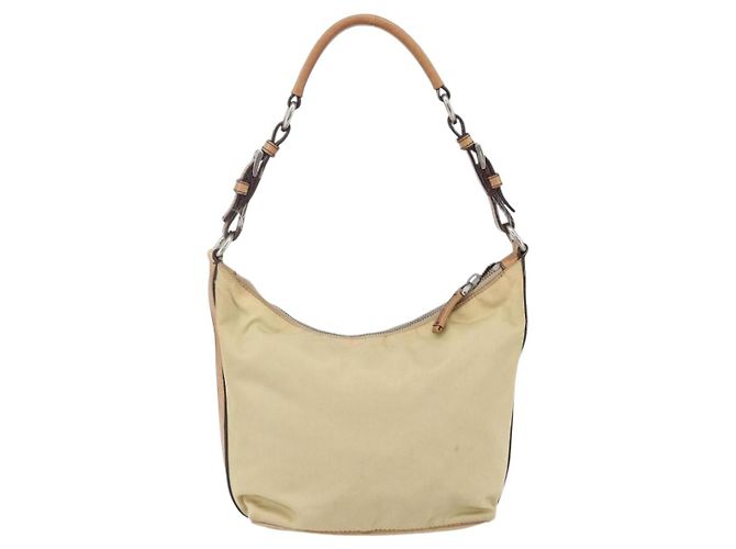 Borsa a Spalla PRADA Nylon Beige Argento Autentica 151025 - vista 2