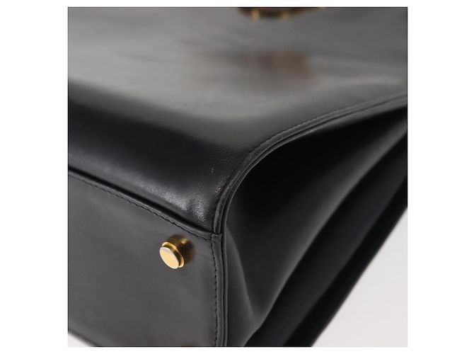 Borsa a Spalla Gancini in Pelle Salvatore Ferragamo Blu Navy Oro Auth 148175 D'oro - vista 14