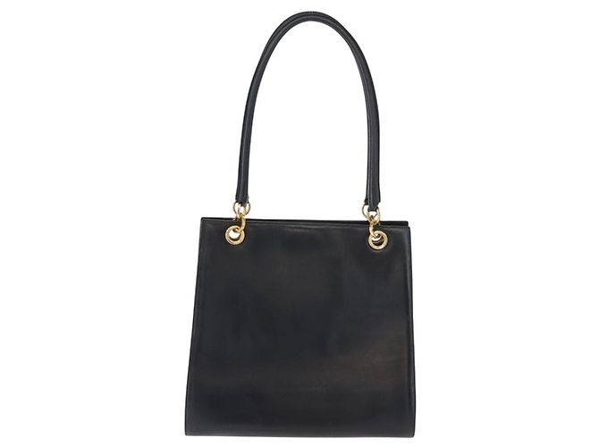 Borsa a Spalla Gancini in Pelle Salvatore Ferragamo Blu Navy Oro Auth 148175 D'oro - vista 2