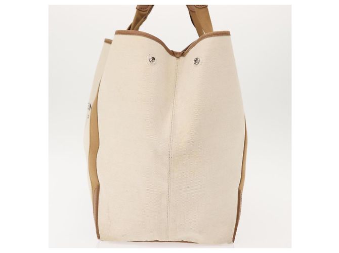 Bolsa Cabas Navy Balenciaga em lona e couro bege claro prateado 339936 Auth gh1160 Marrom Prata - vista 3