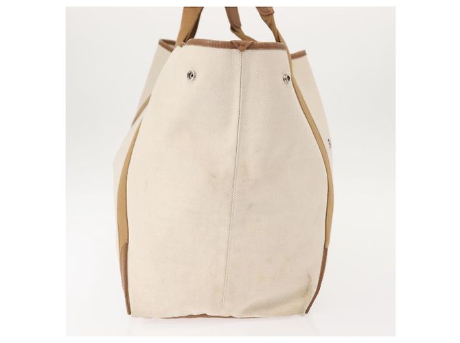 Bolsa Cabas Navy Balenciaga em lona e couro bege claro prateado 339936 Auth gh1160 Marrom Prata - vista 4