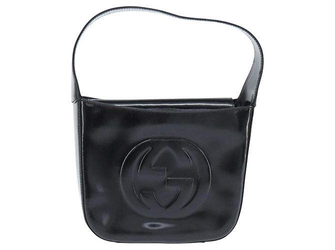 Borsa a Mano GUCCI Soho Smalto Nero Argento Auth 150731 - vista 13
