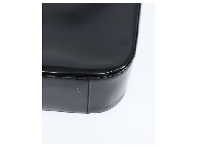 Borsa a Mano GUCCI Soho Smalto Nero Argento Auth 150731 - vista 16