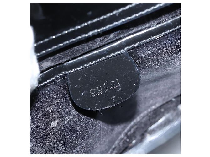 Borsa a Mano GUCCI Soho Smalto Nero Argento Auth 150731 - vista 17