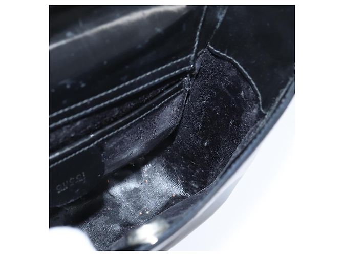 Borsa a Mano GUCCI Soho Smalto Nero Argento Auth 150731 - vista 18