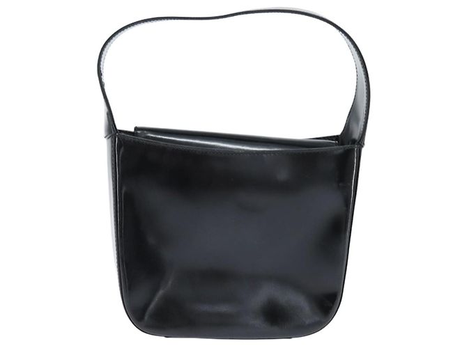Borsa a Mano GUCCI Soho Smalto Nero Argento Auth 150731 - vista 2