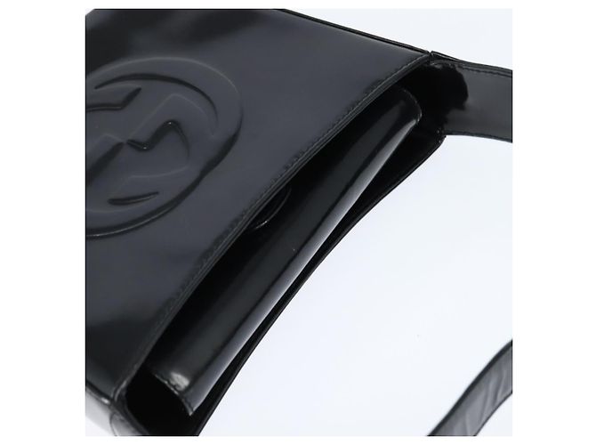 Borsa a Mano GUCCI Soho Smalto Nero Argento Auth 150731 - vista 6