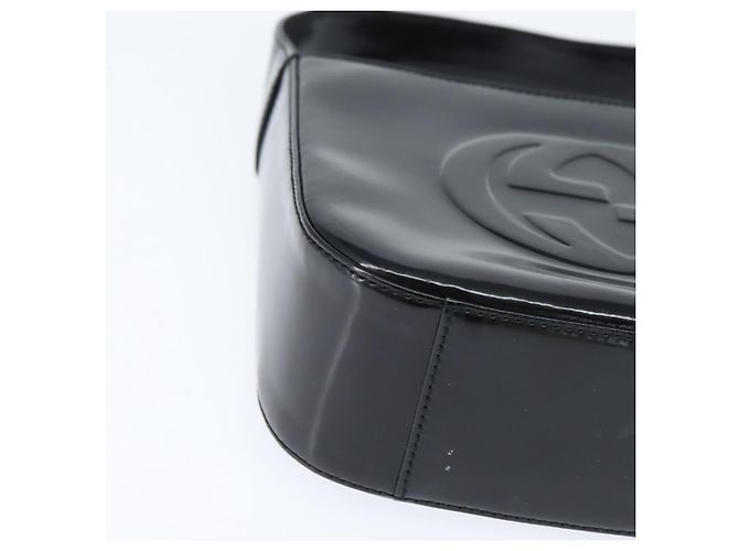 Borsa a Mano GUCCI Soho Smalto Nero Argento Auth 150731 - vista 9