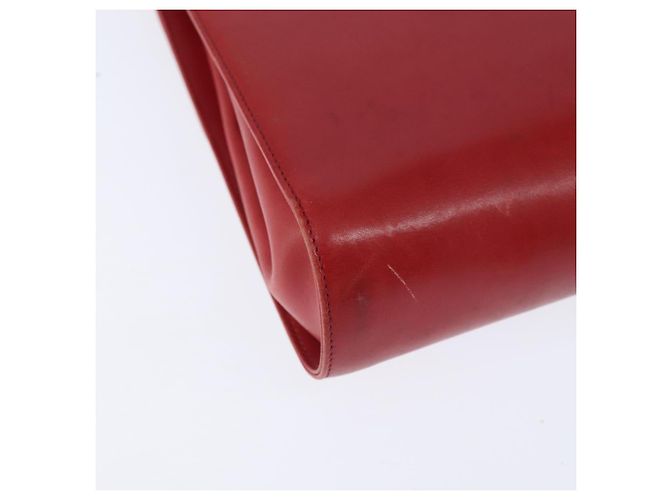 Borsa a Spalla Gancini in Pelle Rossa e Oro Salvatore Ferragamo Auth hk3177 Rosso D'oro - vista 15