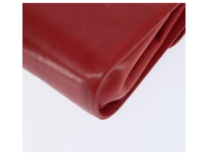 Borsa a Spalla Gancini in Pelle Rossa e Oro Salvatore Ferragamo Auth hk3177 Rosso D'oro - vista 16