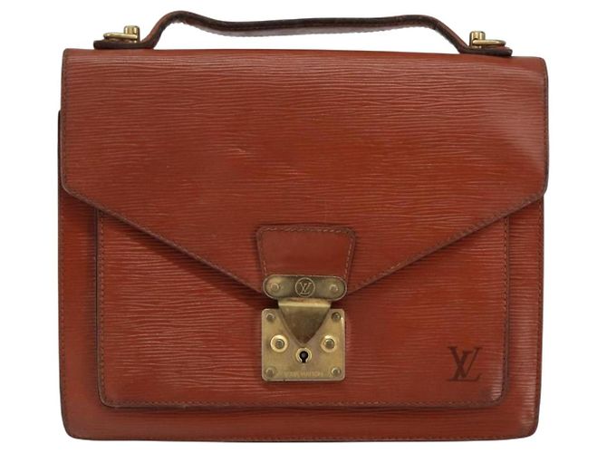 LOUIS VUITTON Borsa a Mano Epi Monceau 28 Marrone M52123 LV Auth bs30558 - vista 13