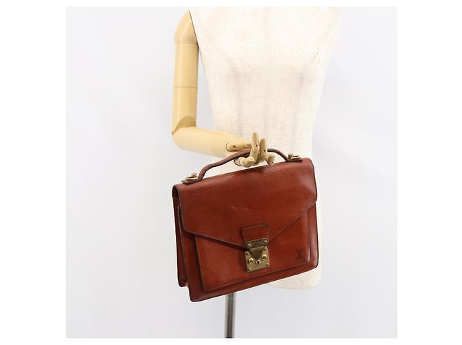 LOUIS VUITTON Borsa a Mano Epi Monceau 28 Marrone M52123 LV Auth bs30558 - vista 26
