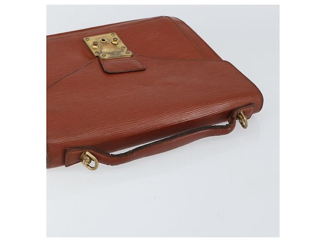 LOUIS VUITTON Borsa a Mano Epi Monceau 28 Marrone M52123 LV Auth bs30558 - vista 6
