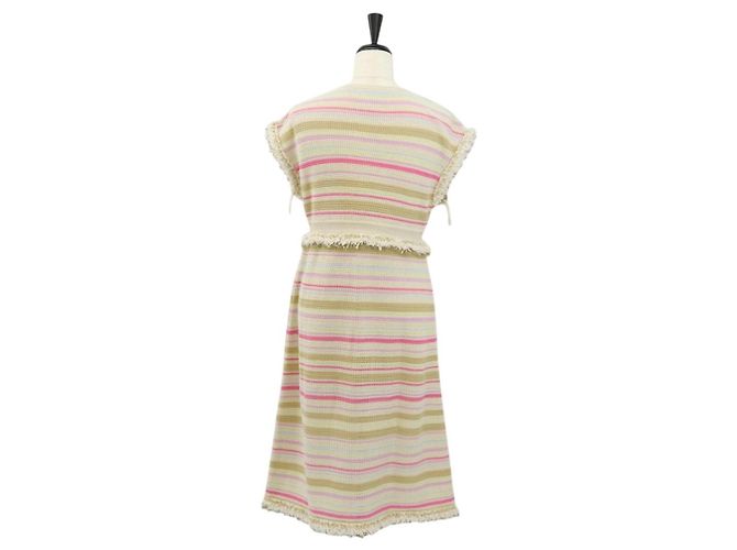 CHANEL Camicia Lunga in Lana Beige CC Auth 136572M - vista 2