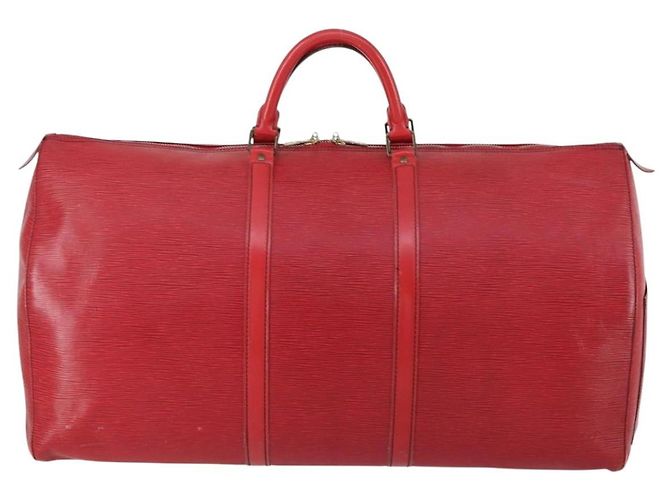 LOUIS VUITTON Epi Keepall 60 Borsa Boston Rossa M42947 LV Auth 148138 Rosso - vista 13