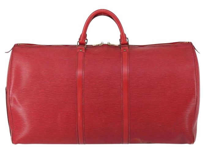 LOUIS VUITTON Epi Keepall 60 Borsa Boston Rossa M42947 LV Auth 148138 Rosso - vista 2