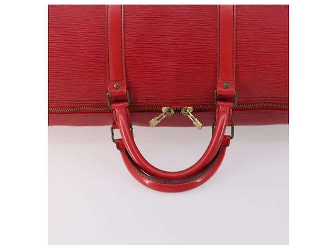 LOUIS VUITTON Epi Keepall 60 Borsa Boston Rossa M42947 LV Auth 148138 Rosso - vista 8