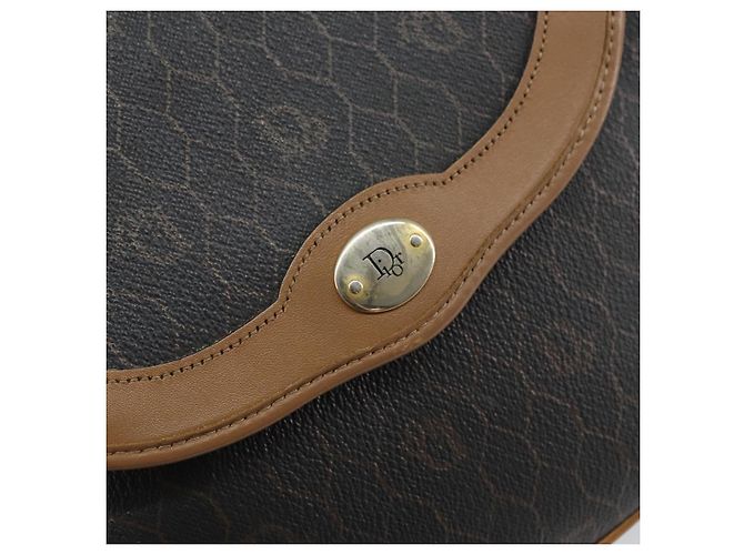 Borsa a Spalla in Tela Honeycomb PVC Nera e Dorata Auth BA8817 Christian Dior Nero D'oro - vista 14