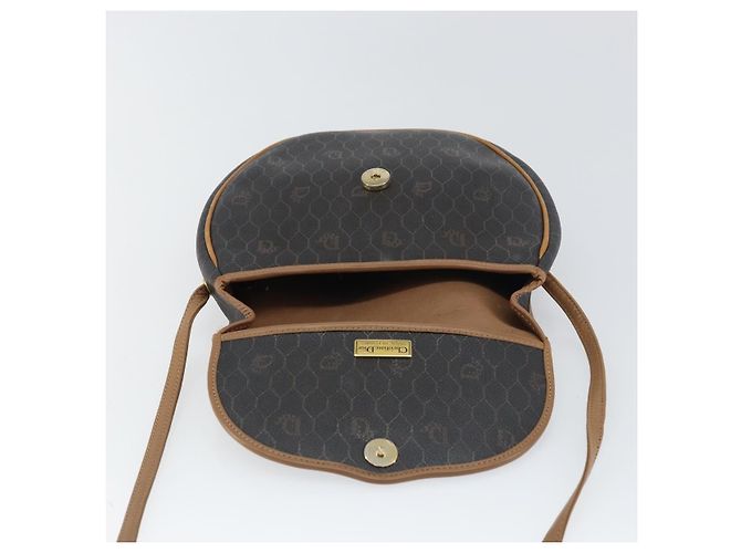 Borsa a Spalla in Tela Honeycomb PVC Nera e Dorata Auth BA8817 Christian Dior Nero D'oro - vista 15
