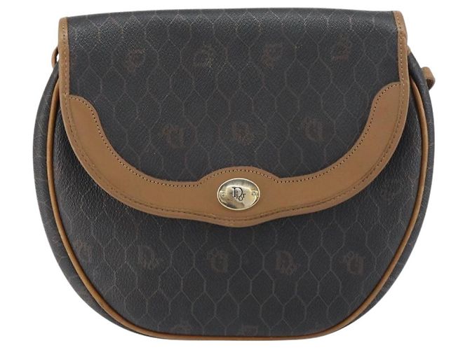 Borsa a Spalla in Tela Honeycomb PVC Nera e Dorata Auth BA8817 Christian Dior Nero D'oro - vista 2