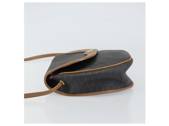 Borsa a Spalla in Tela Honeycomb PVC Nera e Dorata Auth BA8817 Christian Dior Nero D'oro - vista 5