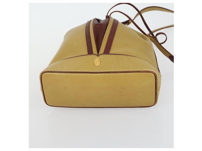 Borsa a Spalla Cartier Saint Laurent in Pelle 2 Set Beige Marrone Auth BA9213 - vista 15