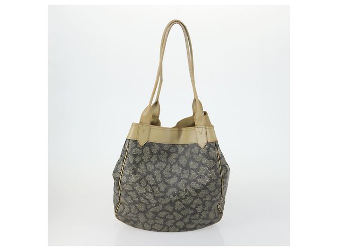 Borsa a Spalla Cartier Saint Laurent in Pelle 2 Set Beige Marrone Auth BA9213 - vista 3