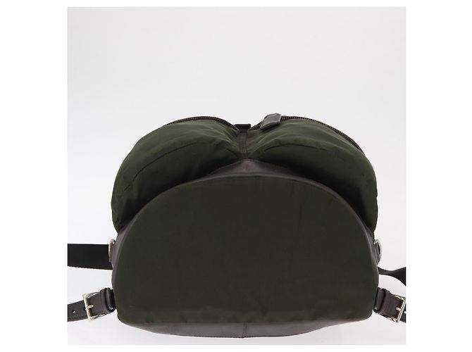 PRADA Backpack Nylon Khaki Silver Auth kk592 Silvery - view 13