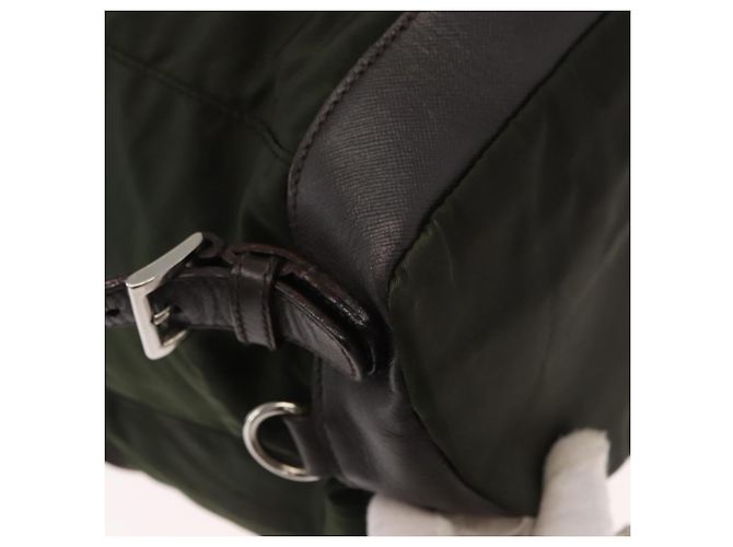 PRADA Backpack Nylon Khaki Silver Auth kk592 Silvery - view 16
