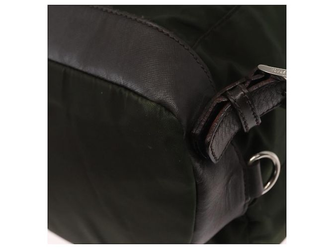 PRADA Backpack Nylon Khaki Silver Auth kk592 Silvery - view 17