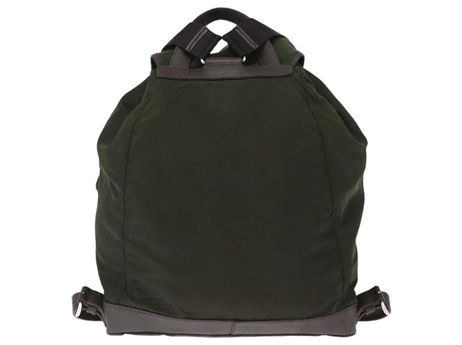 PRADA Backpack Nylon Khaki Silver Auth kk592 Silvery - view 3