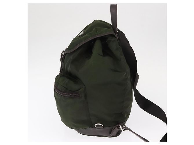 PRADA Backpack Nylon Khaki Silver Auth kk592 Silvery - view 4
