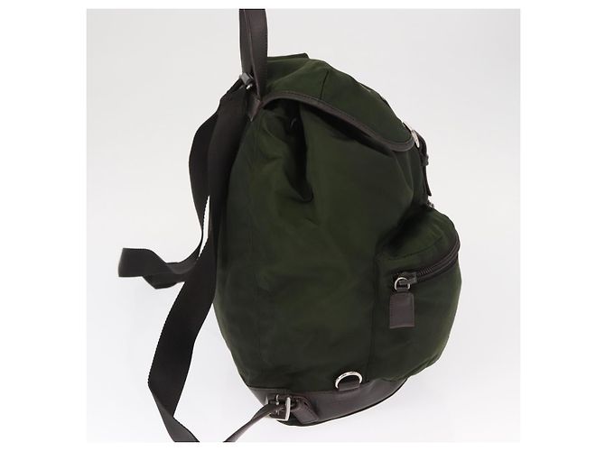PRADA Backpack Nylon Khaki Silver Auth kk592 Silvery - view 5