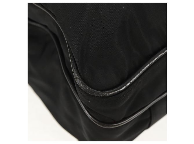 Borsa da lavoro PRADA in nylon e pelle nera argento autentica bs31717 Nero - vista 11