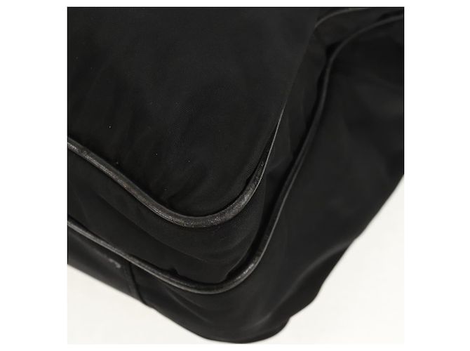 Borsa da lavoro PRADA in nylon e pelle nera argento autentica bs31717 Nero - vista 12