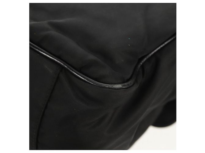 Borsa da lavoro PRADA in nylon e pelle nera argento autentica bs31717 Nero - vista 14