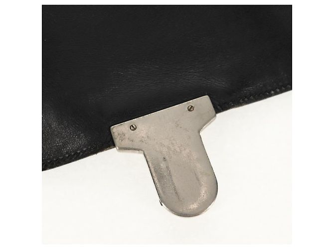 Borsa da lavoro PRADA in nylon e pelle nera argento autentica bs31717 Nero - vista 18