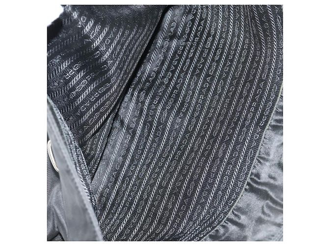 Borsa da lavoro PRADA in nylon e pelle nera argento autentica bs31717 Nero - vista 20