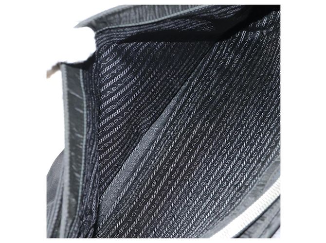 Borsa da lavoro PRADA in nylon e pelle nera argento autentica bs31717 Nero - vista 21