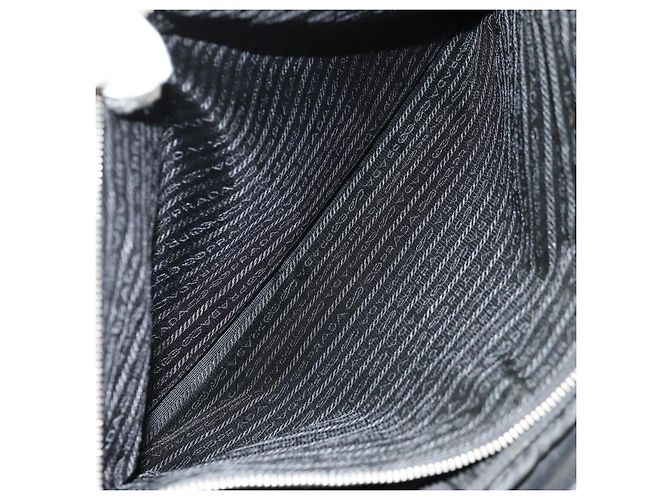 Borsa da lavoro PRADA in nylon e pelle nera argento autentica bs31717 Nero - vista 23
