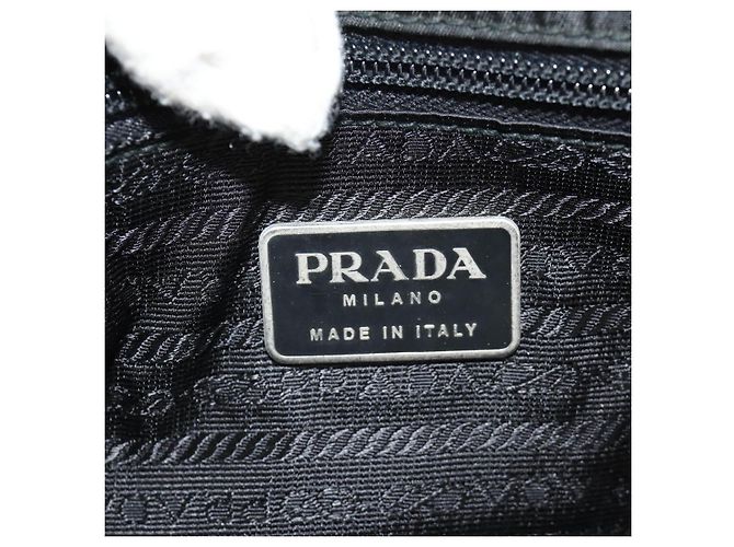 Borsa da lavoro PRADA in nylon e pelle nera argento autentica bs31717 Nero - vista 25