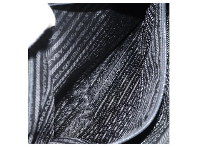 Borsa da lavoro PRADA in nylon e pelle nera argento autentica bs31717 Nero - vista 30