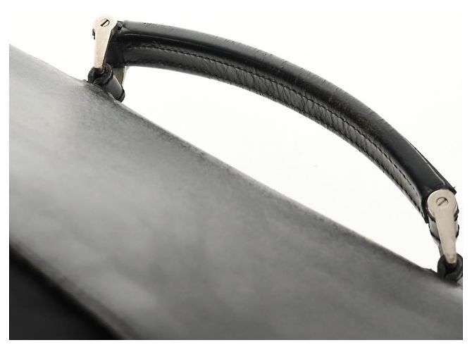 Borsa da lavoro PRADA in nylon e pelle nera argento autentica bs31717 Nero - vista 9