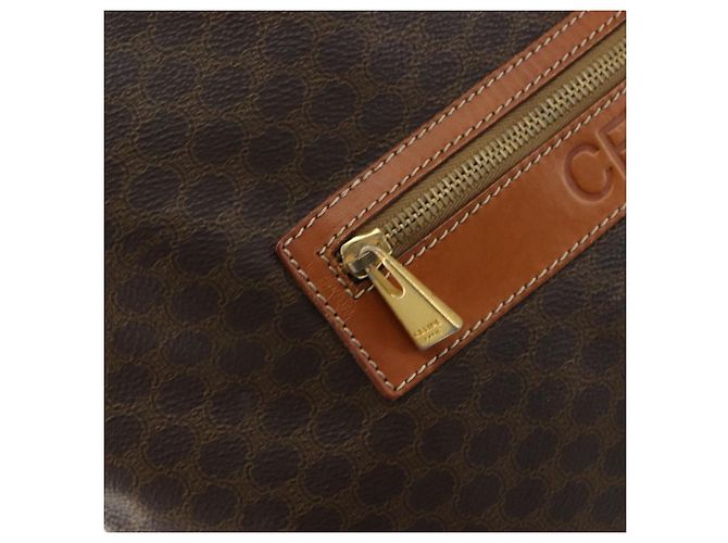 Céline Borsa tote in tela Macadam CELINE in pelle PVC marrone oro Auth ep12237 D'oro - vista 15