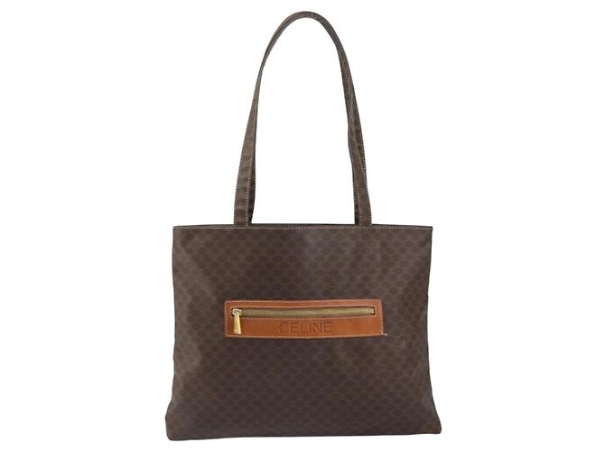 Céline Borsa tote in tela Macadam CELINE in pelle PVC marrone oro Auth ep12237 D'oro - vista 2