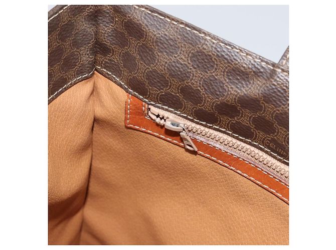 Céline Borsa tote in tela Macadam CELINE in pelle PVC marrone oro Auth ep12237 D'oro - vista 20