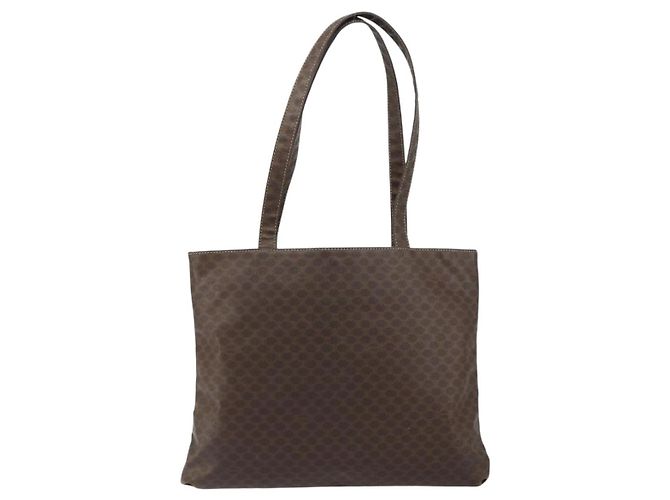 Céline Borsa tote in tela Macadam CELINE in pelle PVC marrone oro Auth ep12237 D'oro - vista 3